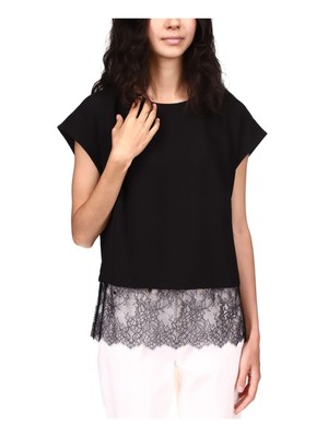 

MICHAEL MICHAEL KORS Женский черный топ с застежкой-капляром и круглым вырезом