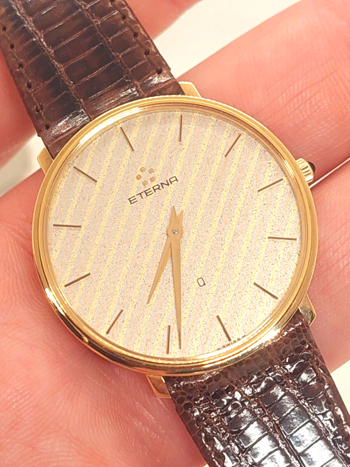 NOS Vintage ETERNA Thin Quartz 20M Gold Plated Ref.121-612825-A S