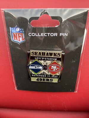 2024 San Francisco Game Day Pin vs Settle Seahawks 11/17/24 