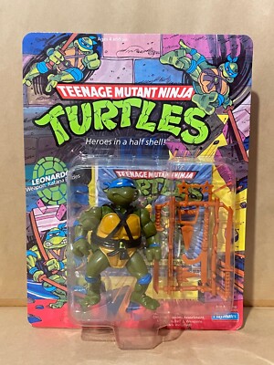 Vintage TMNT Leonardo Action Figure MOC Unpunched 10 Back Japanese Ver. Rare!