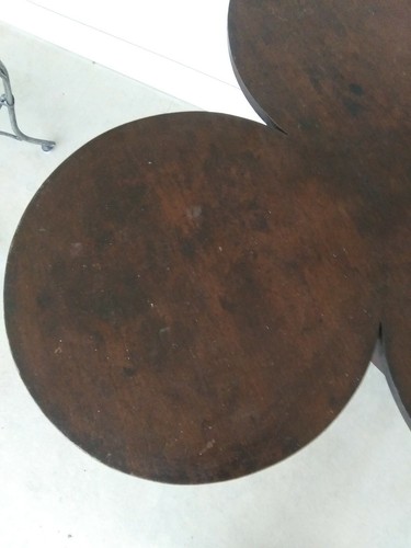 Vintage Antique Wooden Clover Shaped Cherry Wood End Table