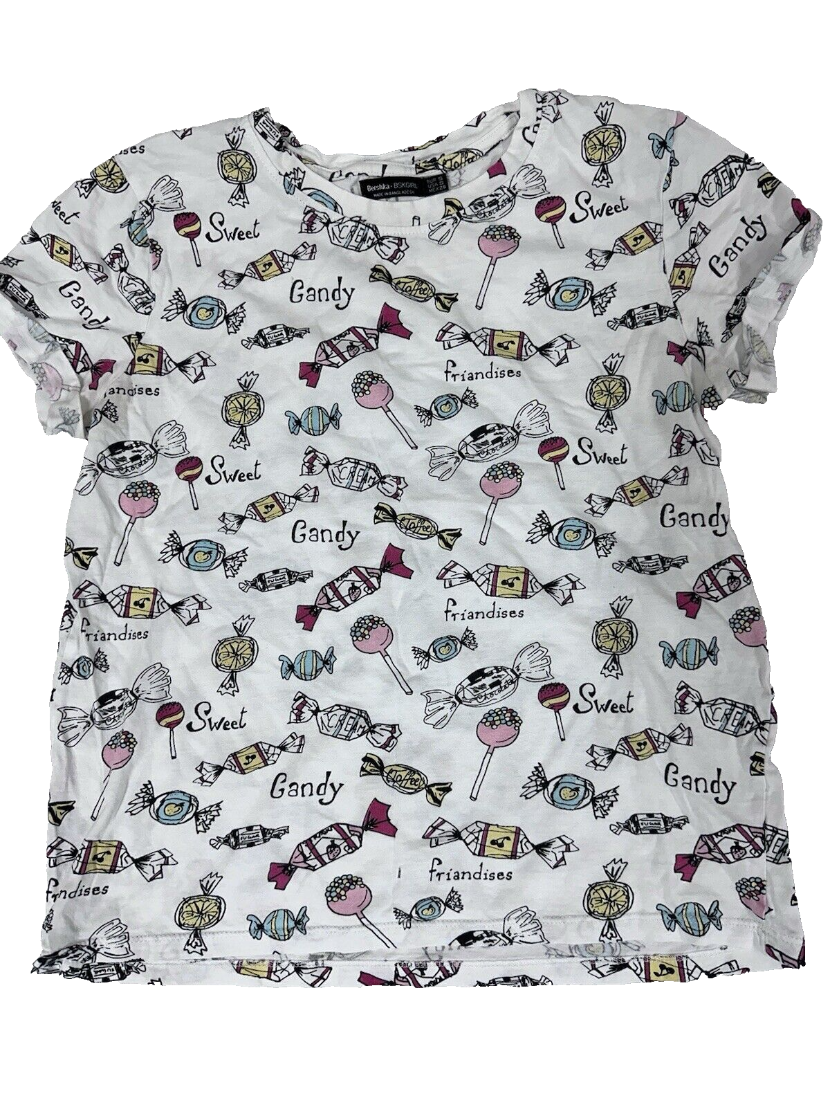 Bershka Women’s Crewneck Candy Print T-shirt sz Small