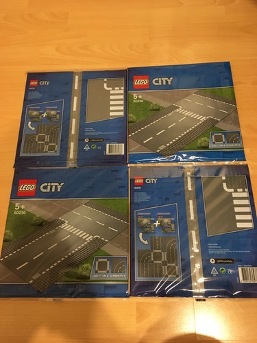 Lego City 4x 60236, Straßen, Gerade Kreuzung, Straßenplatten, Platte Neu OVP