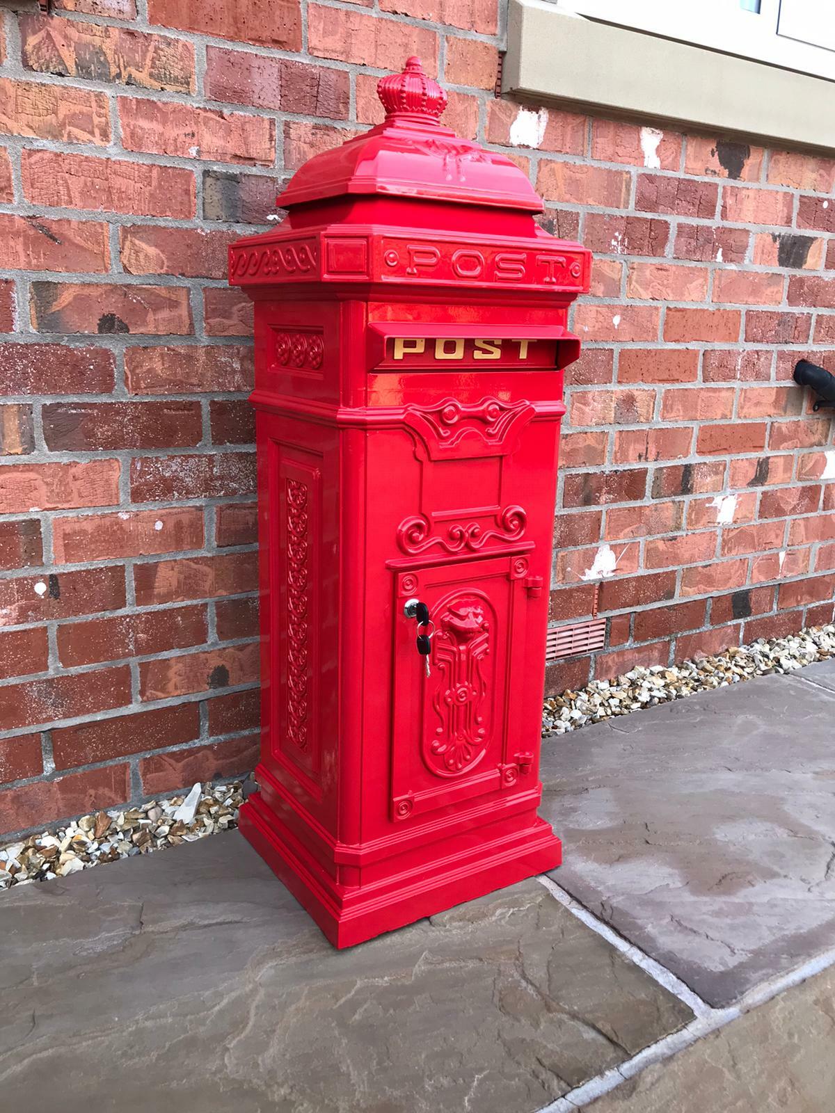 METZ Large Red Letter Box Post Box Mail Letterbox Drop Tall Free