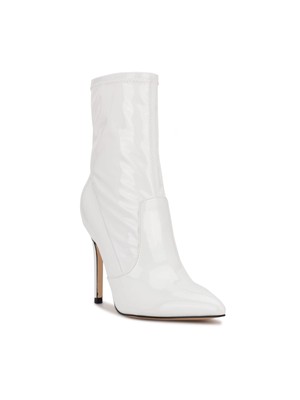 Женские белые полусапожки NINE WEST Jenn с острым носком на шпильке, 7,5 М