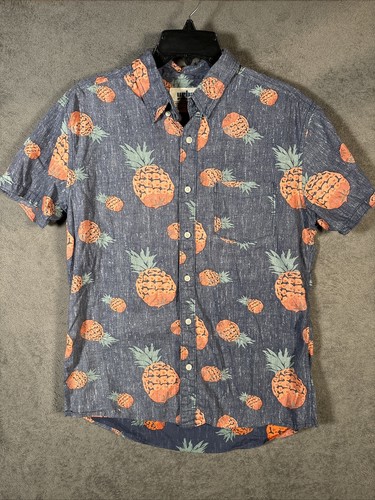 Urban Pipeline Hawaiian Shirt Mens Medium Pineapples Blue