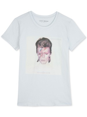 

LUCKY BRAND Женская голубая футболка с круглым вырезом и короткими рукавами с принтом  XS, Light blue