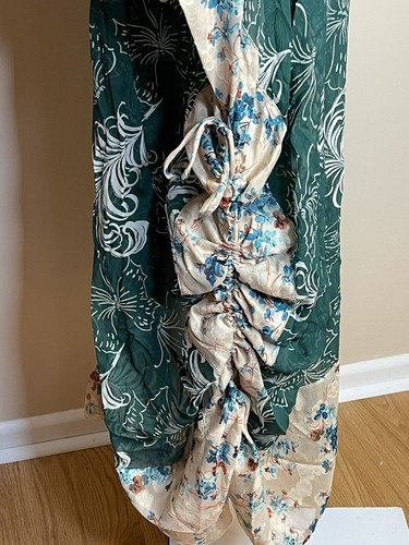 Pre-owned Free People Anna Sui X  Upcycled Kaftan Kimono Size S/m Made In Usa $708 In Teal Multi