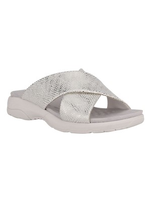 EASY SPIRIT Женские серебристые сандалии без застежек Taite Crisscross 11 M