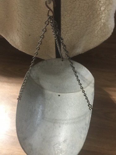 Vintage Red Hanging Scale CHATILLON 20 lb., Glass Front Face, Tin Tray, Stand