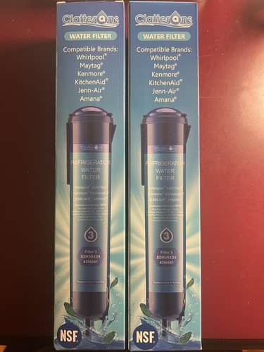 2 Clatterans Refrigerator Water Filter CL-RF05 Whirlpool Maytag Kitchen Aid PUR