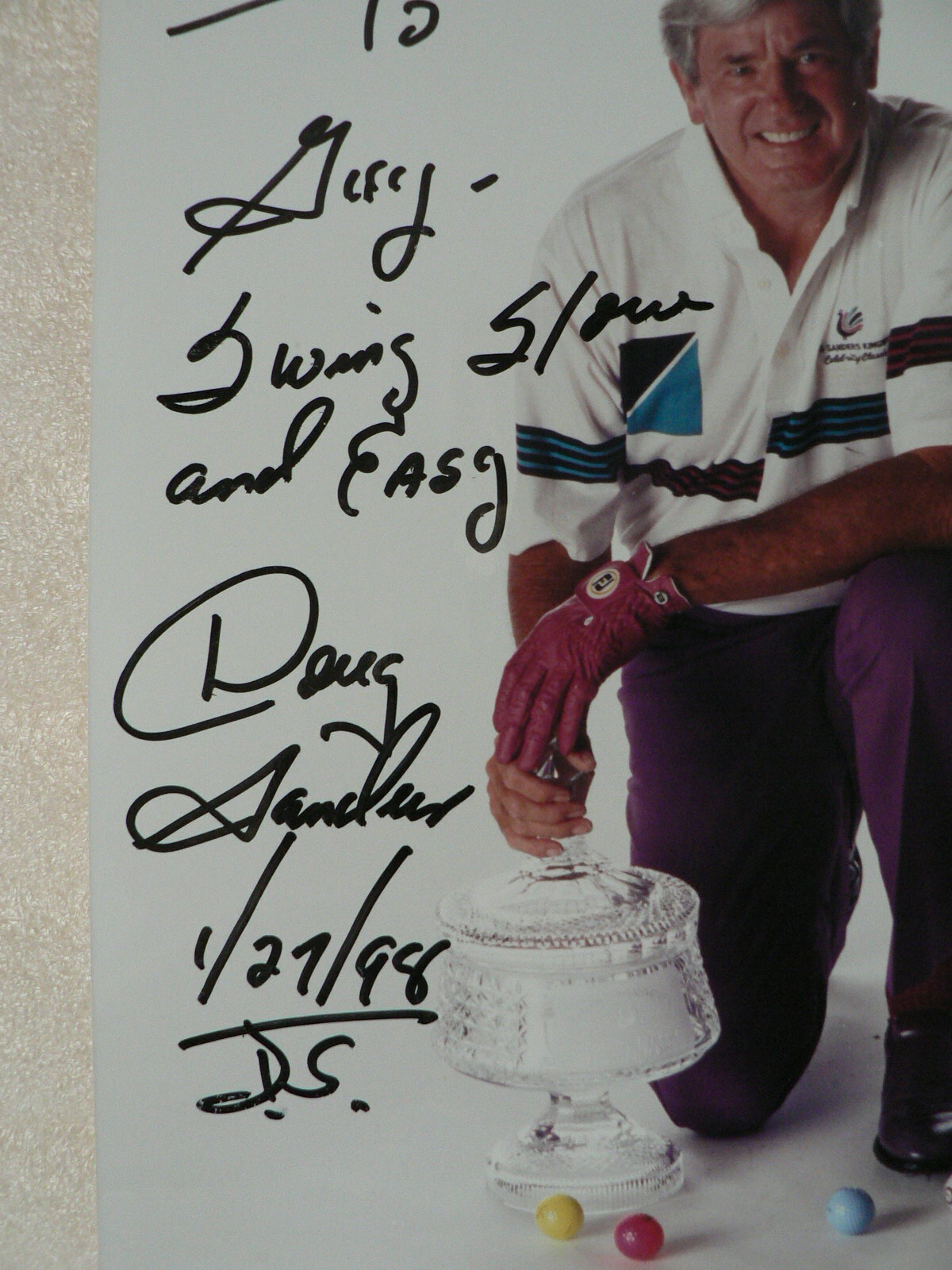 DOUG SANDERS SIGNED 8 X 10 PHOTO AUTOGRAPHED Professional Golfer