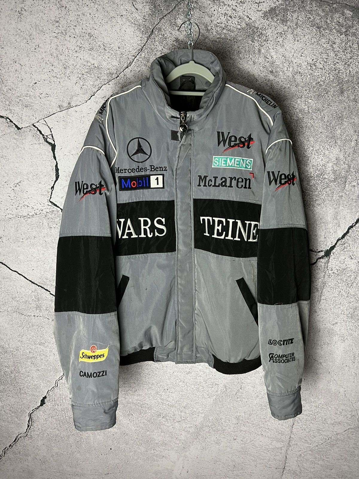 Mercedes Benz McLaren ジャケット グレー/ブラック Vintage Mercedes Benz McLaren West bomber racing jacket | eBay
