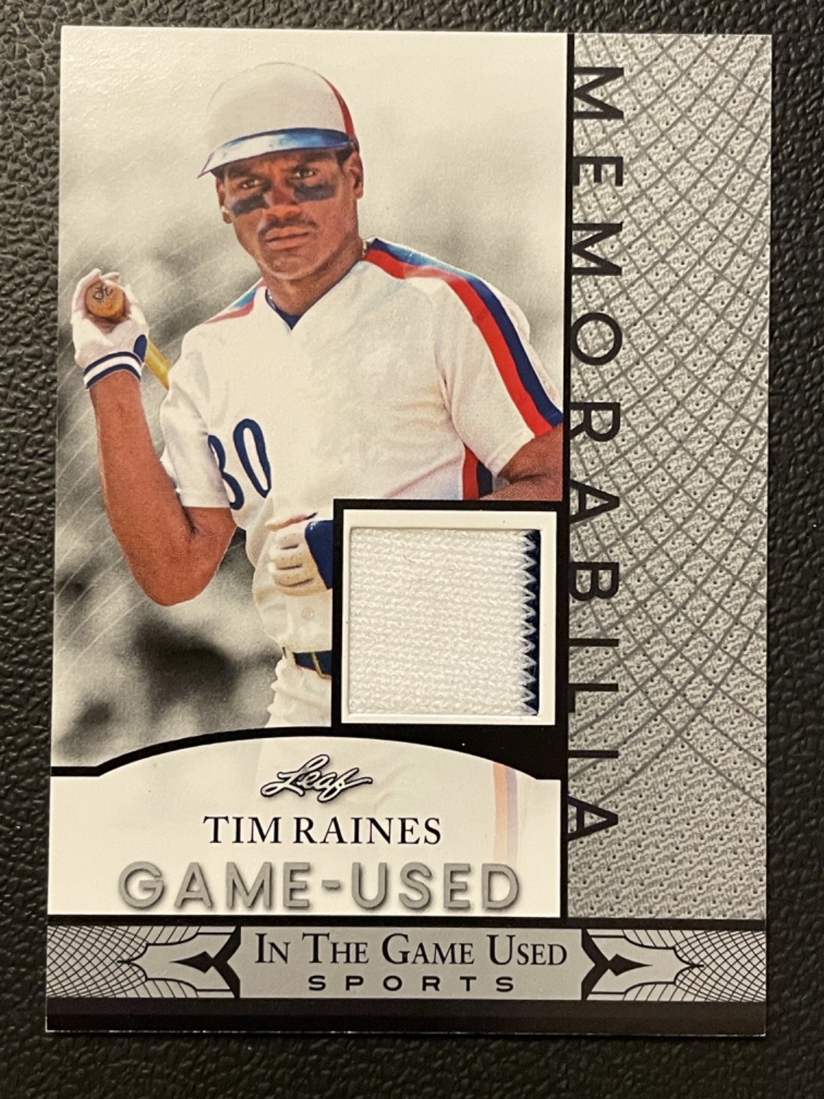 2024 Leaf In The Game Used Memorabilia Silver Tim Raines Jersey
