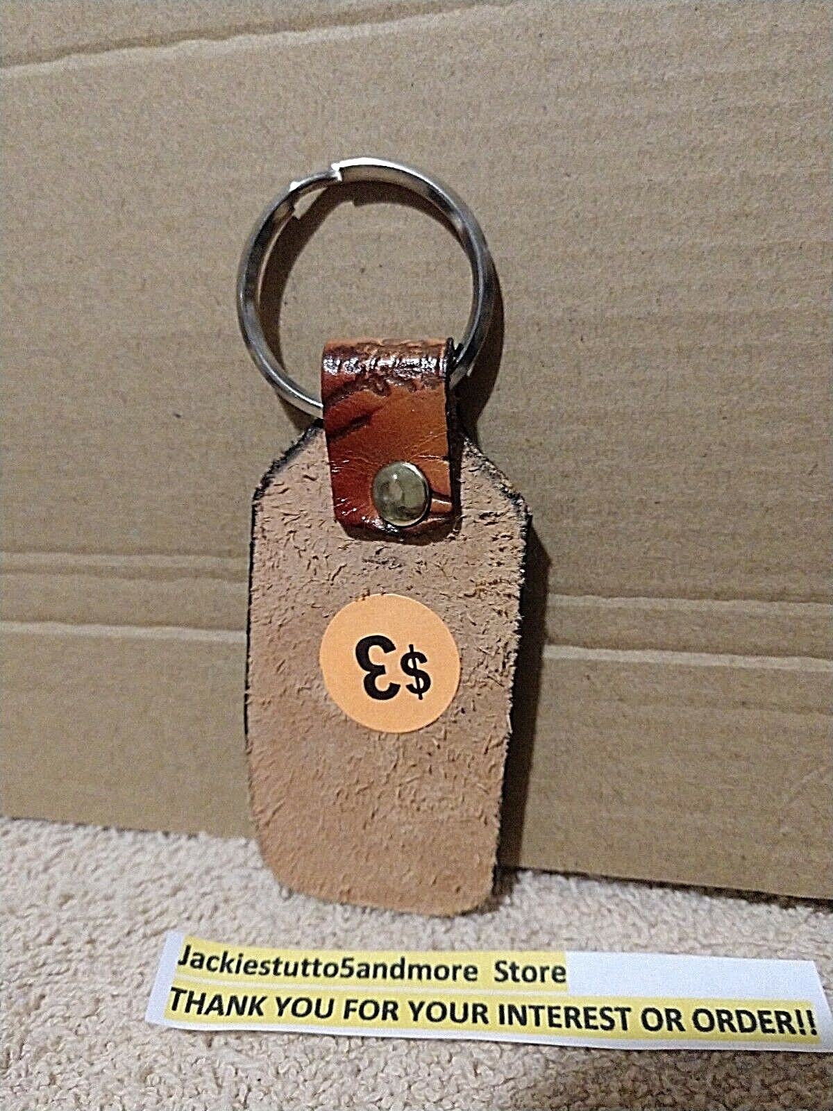 BASS FISH LEATHER KEY RING 4