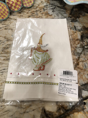 MACKENZIE-CHILDS PATIENCE BREWSTER DASH AWAY MRS. SANTA TEA TOWEL NIP.