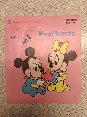First Words Disney Babies First Book Wipes Clean 1987