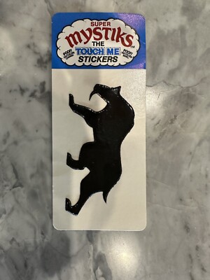 Mystiks Touch Me Sticker Sabertooth Tiger Vintage 1980s  Liquid NEW RARE Black