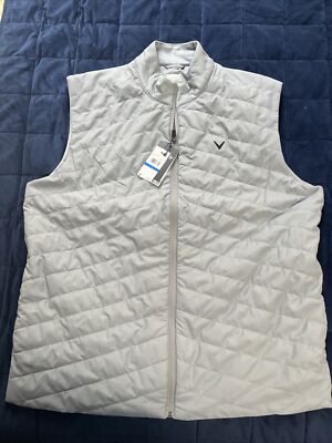 Callaway Golf Quilted Full Zip Puffer Vest Tradewinds Gray Size XL