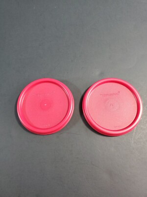 TUPPERWARE Modular Mates Round Seal Replacement Set of 2 Popsicle Red New Sale !