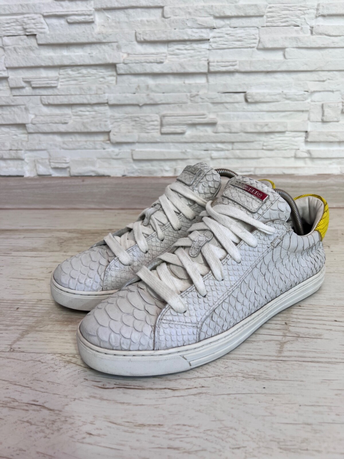 Dsquared2 tenis club phyton snake embossed print leather
