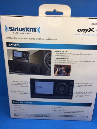 SiriusXM OnyxEZ Dock & Play Radio Home Kit portable XEZ1H1