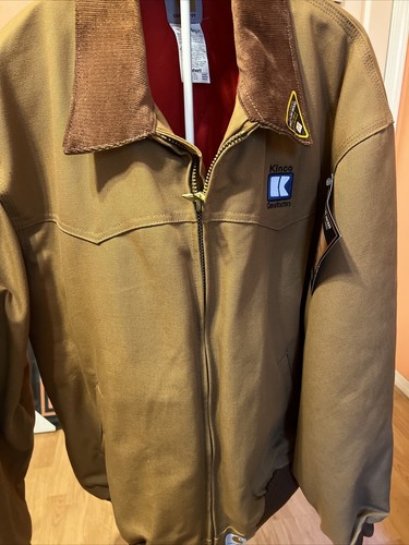 Vintage Carhartt Santa Fe Jacket Duck Red Quilt Lined J13 BRN 2XL Kinko Logo NWT