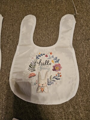 New ''Hello Spring'' Bunny Baby Bib 