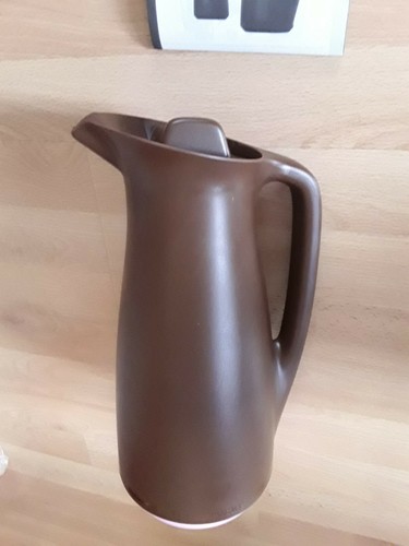 Tupperware Kaffeekanne braun mit rosa Fuss, Rarität