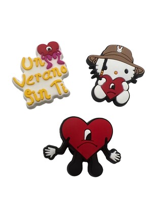 Reggaeton Music Shoe Charms Wristband Keychain Accessories Bad Bunny Kitty