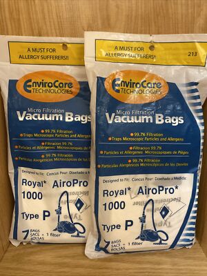 14 Enviro Care Vacuum Bags Fits Royal Type P AiroPro 1000 Micro Filtration