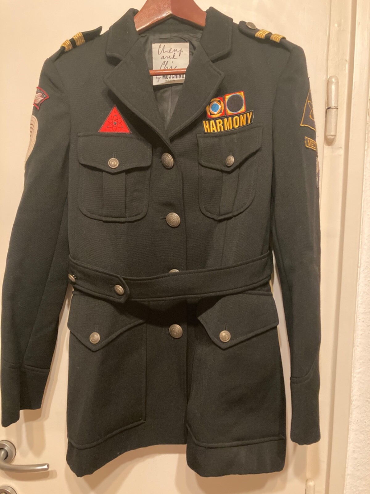 Moschino Cheap and Chic Black Military Wool Jacket Harmony Moschino Cheap and Chic Black Military Wool Jacket Harmony