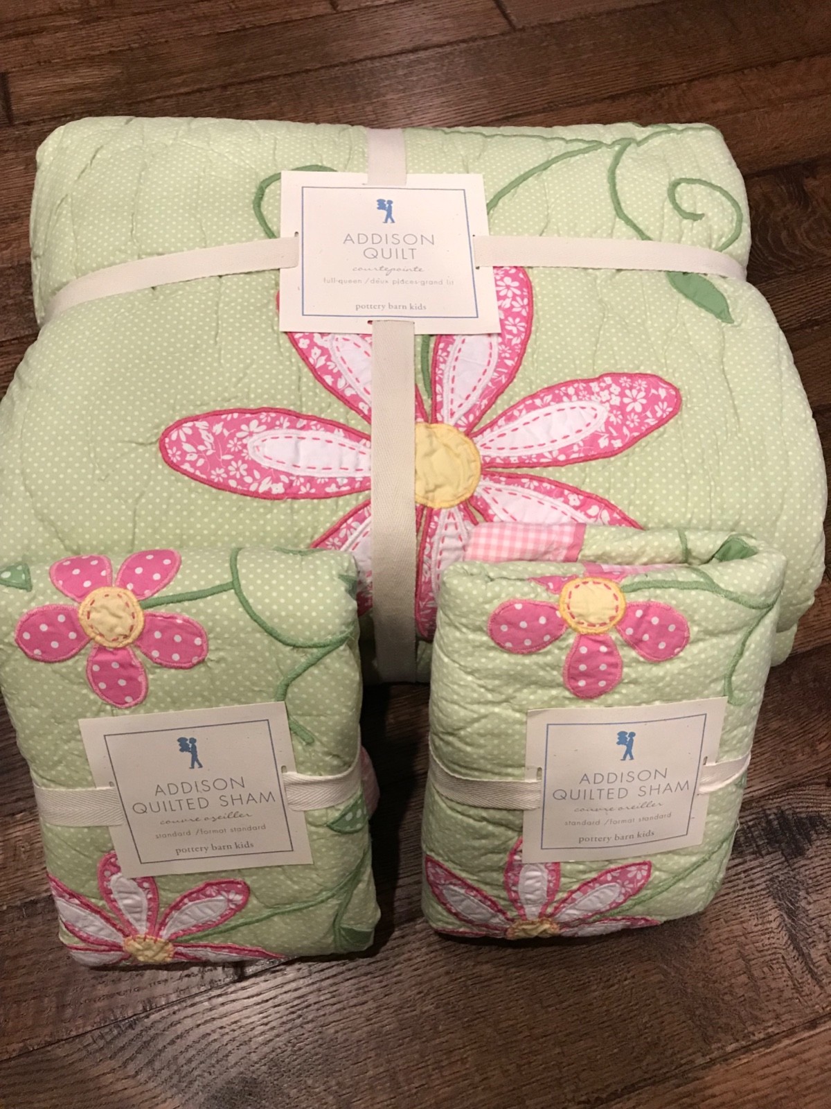 NEW Pottery Barn  kids Addison quilt and 2 shams.
