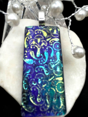 Handmade Dichroic Glass Pendant - LOVE THAT GLASS- Newest glass