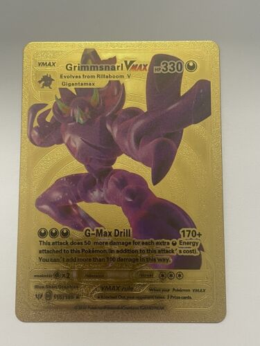 Pokemon Grimmsnarl VMAX Gold Foil Custom Card HP 330 Pokemon Grimmsnarl VMAX Gold Foil Custom Card HP 330