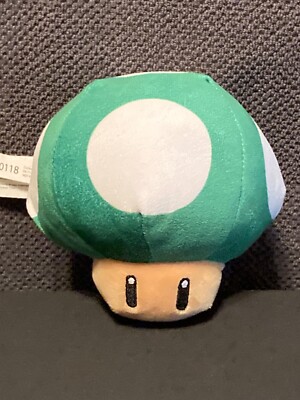 2018 Basic Fun Super Mario - Green 1UP Mushroom 5'' Plush - Read