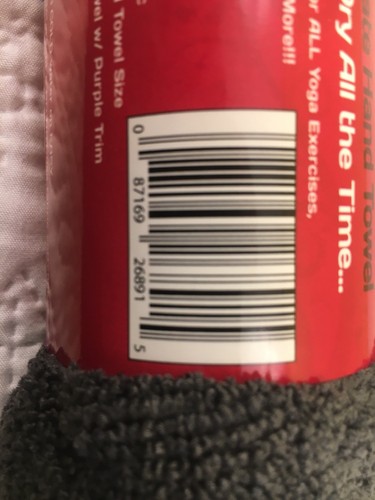 Two Yoga microfiber large Hand Towel Towels Sized Perfectly Mat Gray/Purple B59