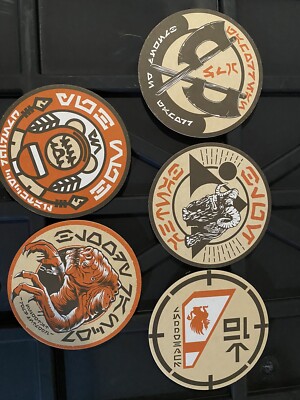 DISNEY STAR WARS GALAXY S EDGE OGA S CANTINA COASTERS COMPLETE SET Of 5
