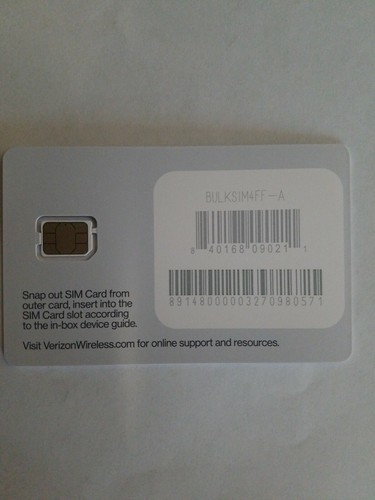 Verizon Wireless 4g LTE Nano SIM Card 4ff