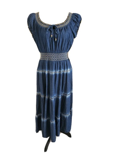Riobon border nermaid dressブルー Lumignon Lumignon Riobon border nermaid dress ブルー