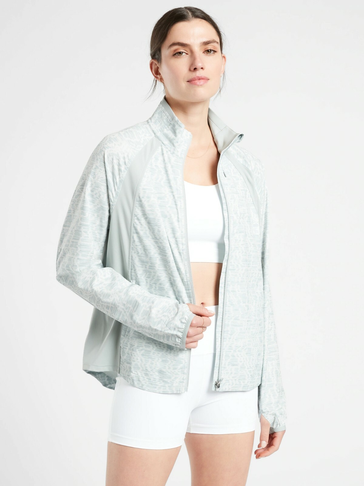 NWT Athleta Run With It Printed Jacket, Verve Horizon SIZE L