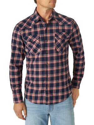 Wrangler Men's Premium Slim Fit Button-up Long Sleeve Plaid Shirts: S-3XL
