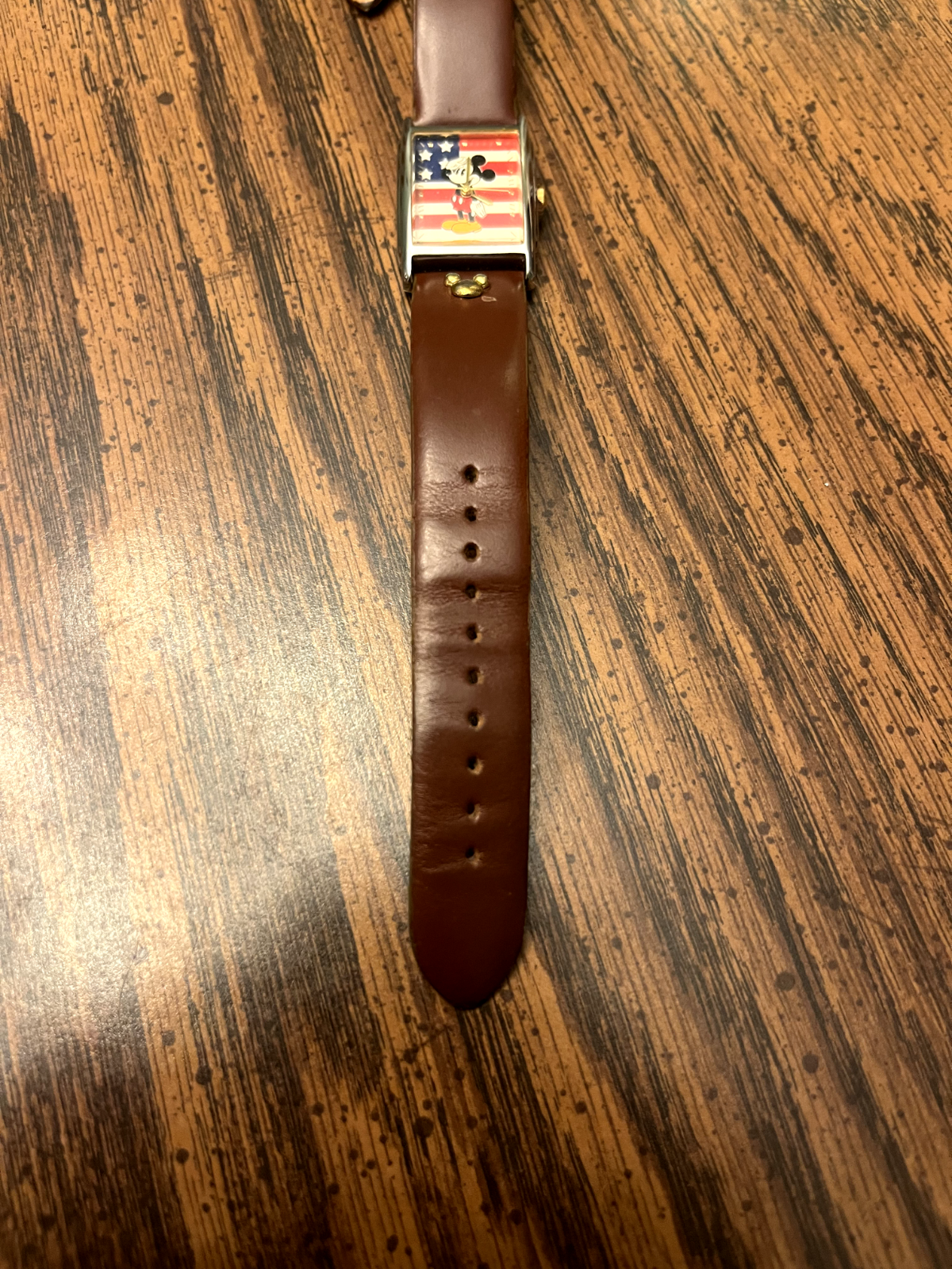 DISNEY BY SII U.S. Flag Background Saluting Mickey Mouse Wrist Watch #MU0753
