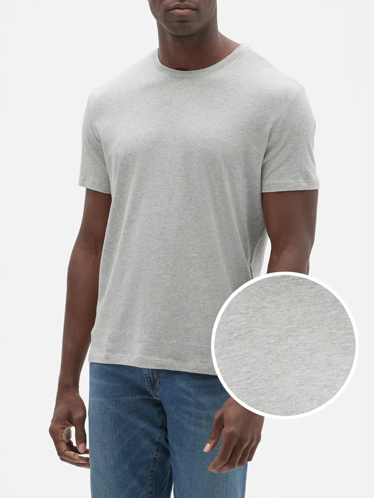

NWT GAP Мягкая повседневная футболка с круглым вырезом и короткими рукавами, 100% хлопок, мужская ML, Heather gray