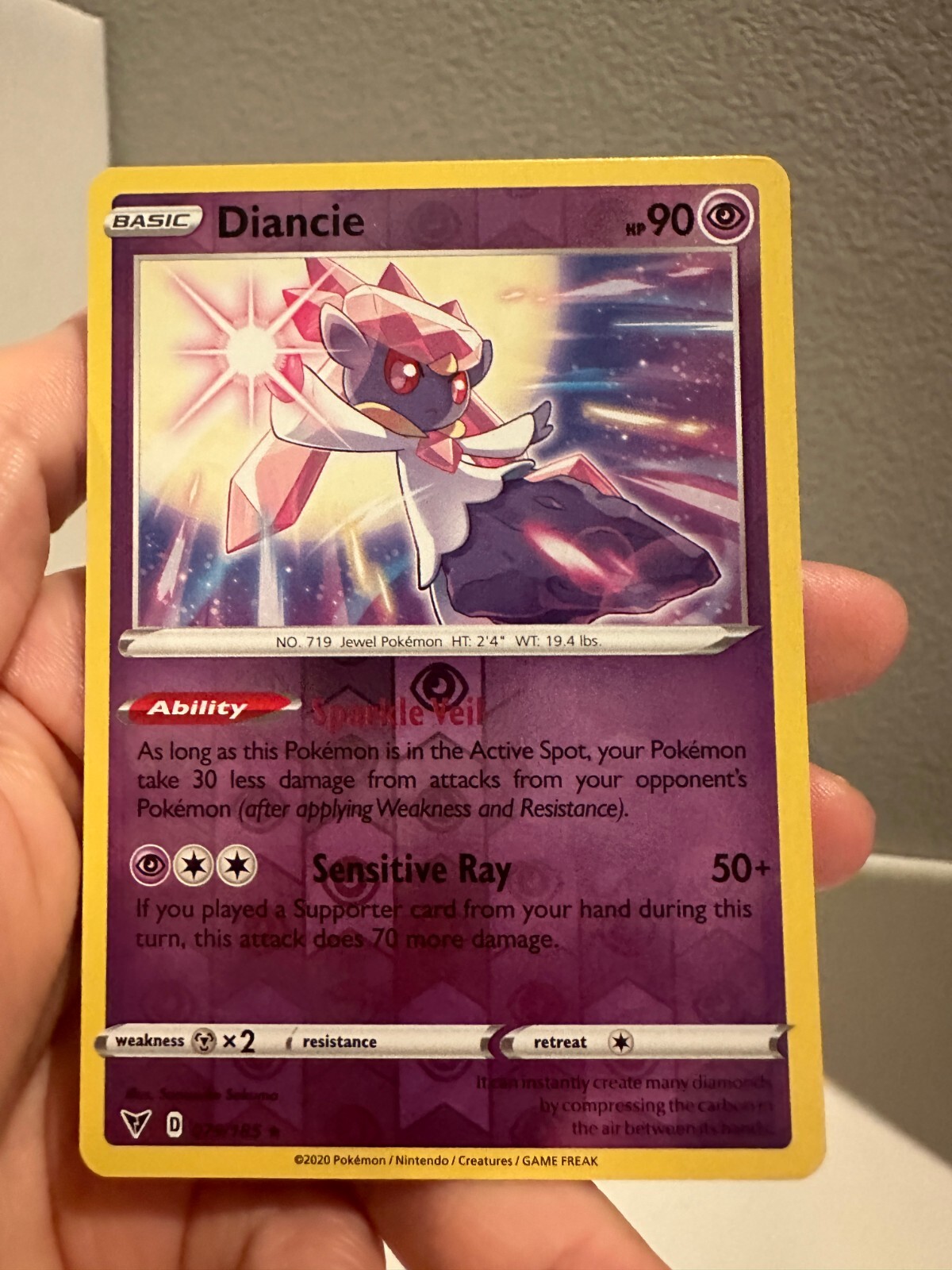 Pokemon - Diancie - 079/185 - REVERSE Holo Rare - Vivid