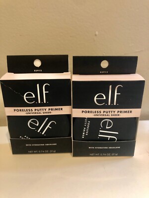 BRAND NEW-2 PC LOT Elf Poreless Putty Primers Universal Sheer.74 OZ / 21G