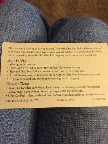 Pampered Chef Serving Tray-2283-20.5”x14.5”(Overall)