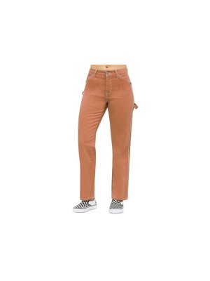 

DICKIES Женские оранжевые брюки Carpenter с высокой посадкой и прямыми штанинами, юниорские, с талией 3\26, Оранжевый, CP20