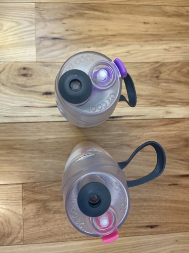 2 set O2COOL Mist 'N Sip Misting Water Bottle 2-in-1 Mist And Sip Function