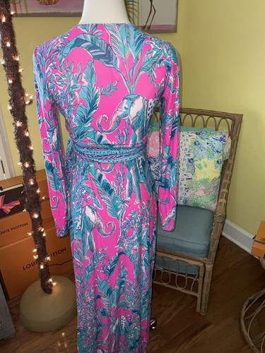 Pre-owned Lilly Pulitzer Marseilles Wrap Maxi Talk Story To Me $228 Size Xxs,xs,s,m In Multicolor